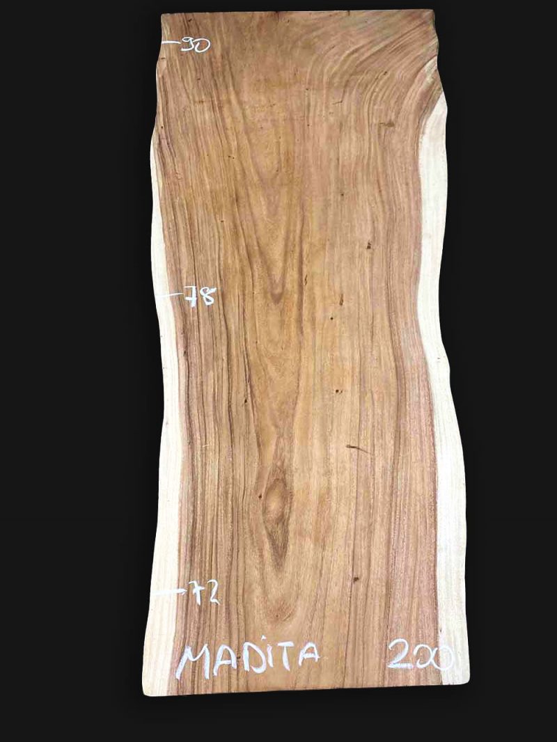 Echtholz Massivholz Tischplatte Akazie Suar 200cm Madita