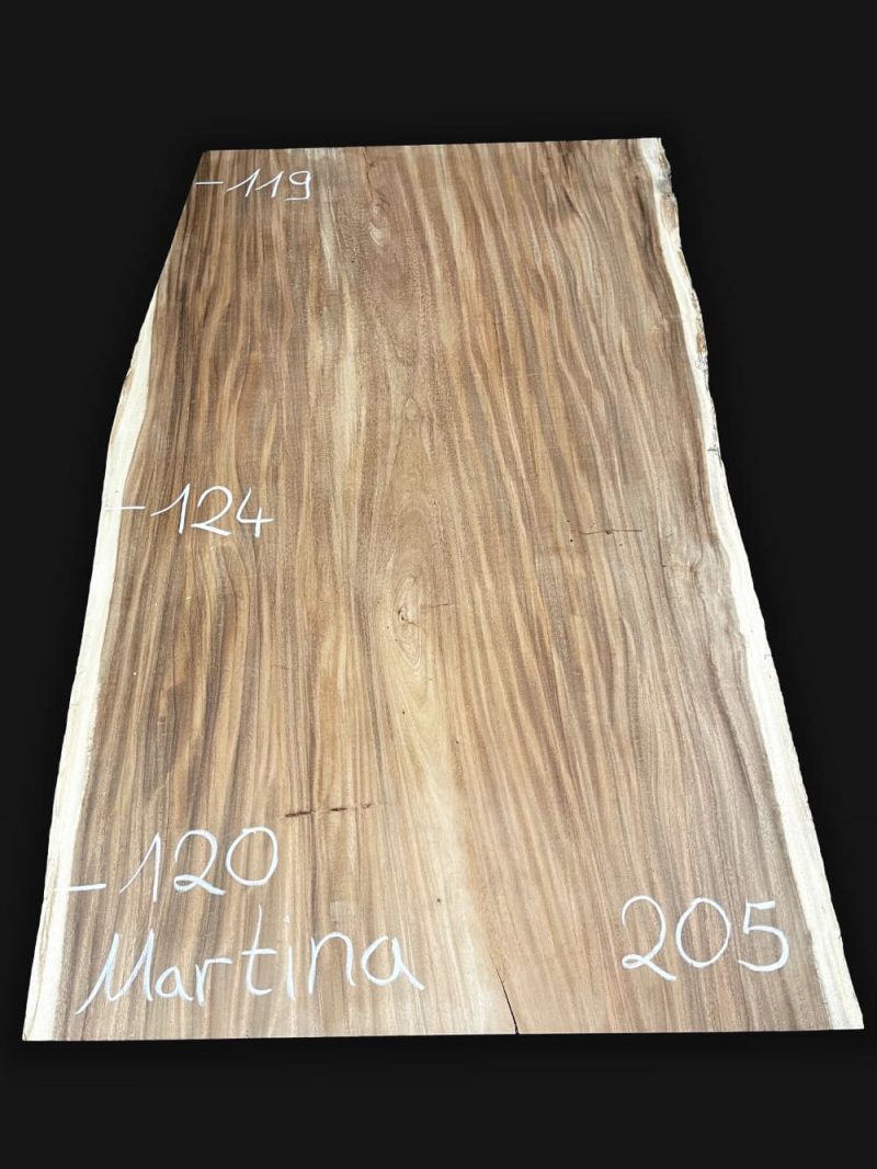Echtholz Massivholz Tischplatte Akazie Suar 205cm Martina