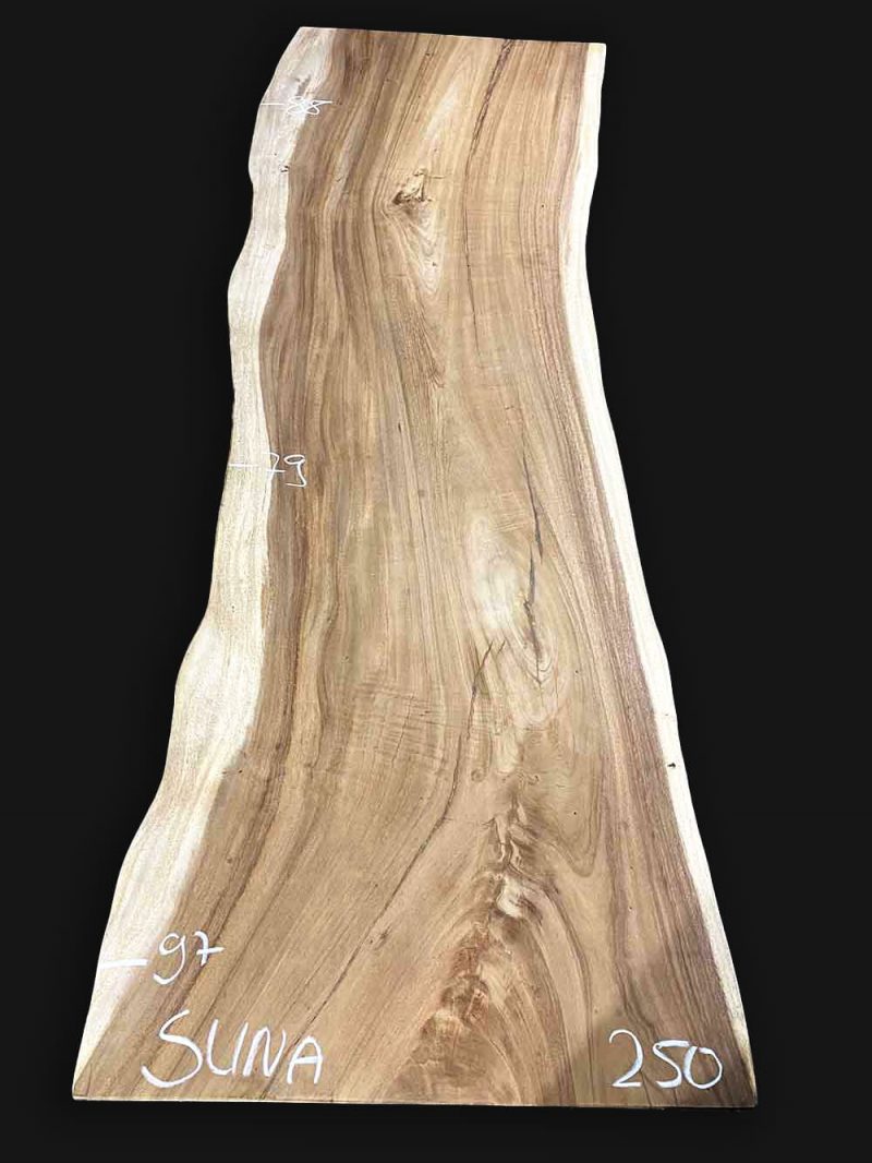 Echtholz Massivholz Tischplatte Akazie Suar 250cm Suna