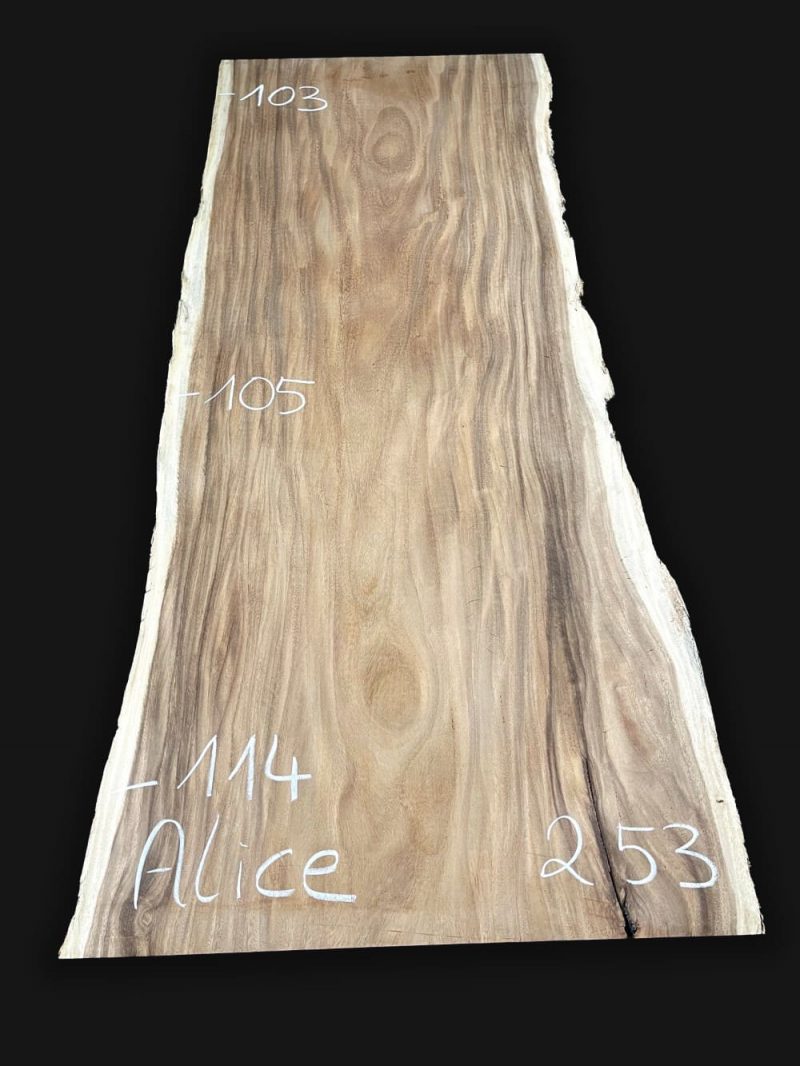 Echtholz Massivholz Tischplatte Akazie Suar 253cm Alice