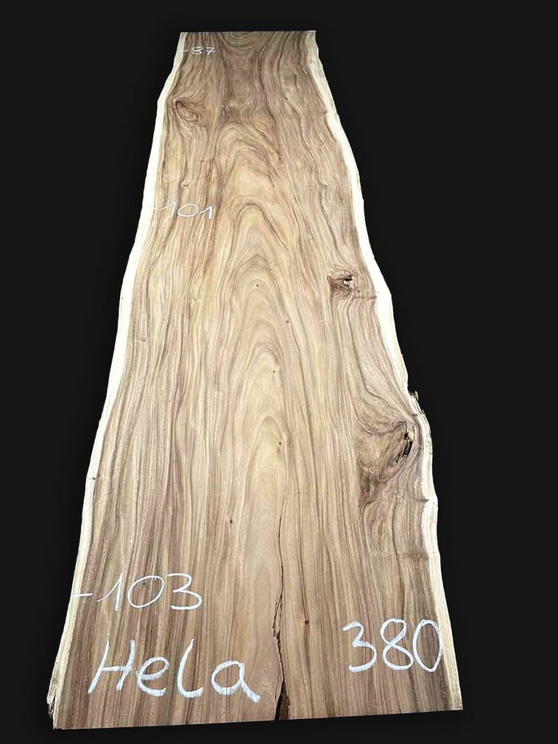 Echtholz Massivholz Tischplatte Akazie Suar 380cm Hela