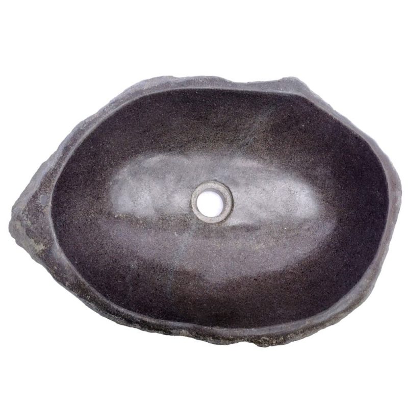 Steinwaschbecken Flussstein Oval Aufsatzwaschbecken Unikat EW83349