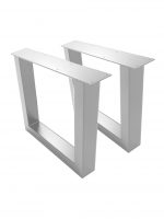 Tischgestell Tischbeine Tischkufen Kufengestell Weißaluminium RAL 9006 Edelstahl Produktbild 1