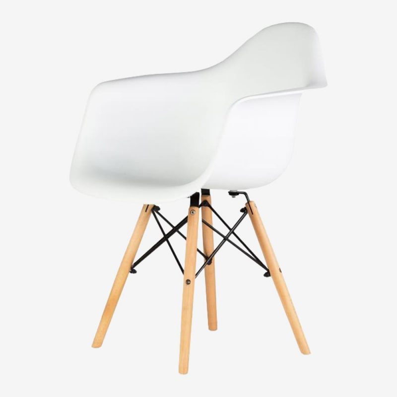 Esszimmerstuhl Stuhl Küchenstuhl Kunststoff Weiß Holz Backly