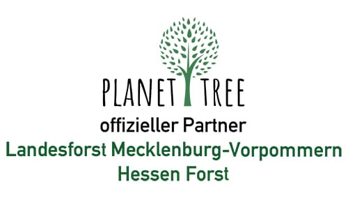 Planet Tree Logo für Nachhaltigkeit und Baumspende