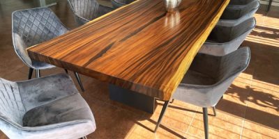 NUR für unsere Baumstamm Tischplatten !!! 2 Tischbeine Edelstahl Glanz U-Form 